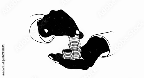 Two hands holding stacks of coins, symbolizing wealth and exchange