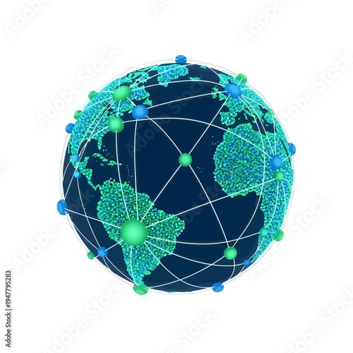 Global network connections around the world.