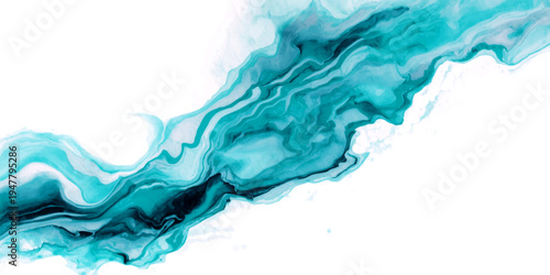 Vector Abstract teal fluid lines and artistic swirling patterns create liquid art and elegant wavy design and ethereal dynamic movement modern dreamy composition and fresh cool vibe.