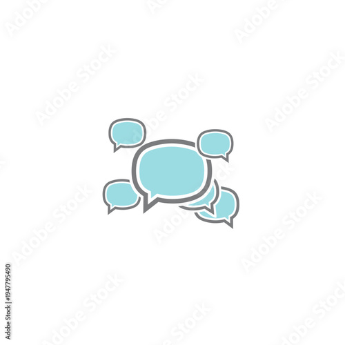 A group of blue speech bubbles.