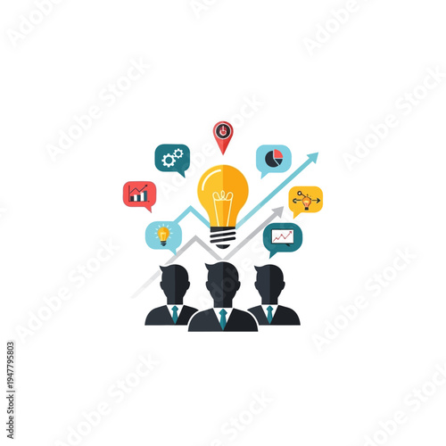 Business strategy and communication concept.