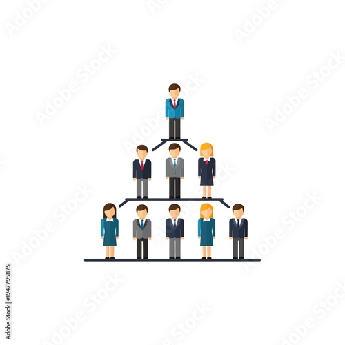 Business hierarchy organizational chart structure.