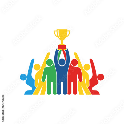 A group of people celebrating victory together.