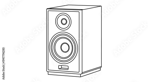 Large Subwoofer Speaker Closeup View.