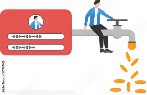 Businessman Managing Cash Flow from Account