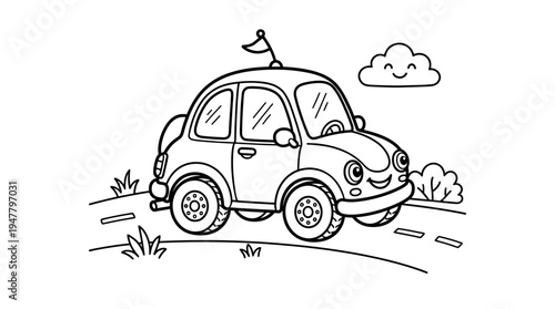 Small Car With Bird On Top.