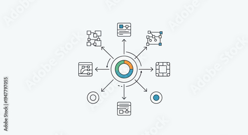 Central Circle Diagram with Various Icons.