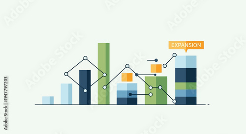 Colorful Bar Graph with Line Chart.