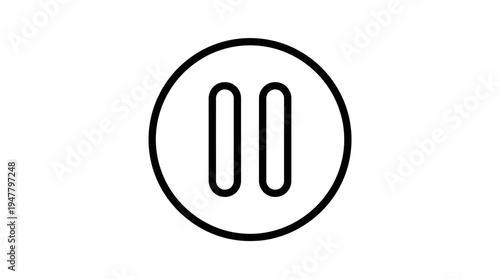 Pause button icon design element.