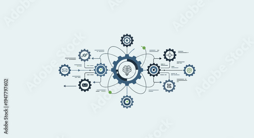 Gears and Cogs Mechanical System Illustration.