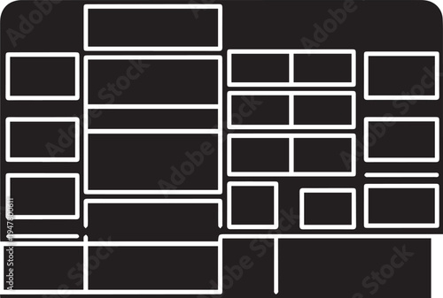 Abstract blank frame layout template for design content vector silhouette illustration