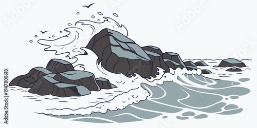 A large ice berg floating in the ocean Vector