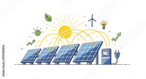 Solar Panels Renewable Energy System.