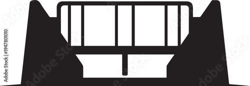 Horse starting gate vector silhouette illustration for racetrack and equestrian competition