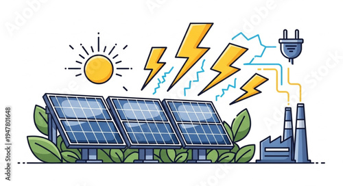 Solar Panels Renewable Energy System.