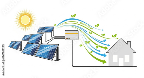 Solar Panels Energy System House.