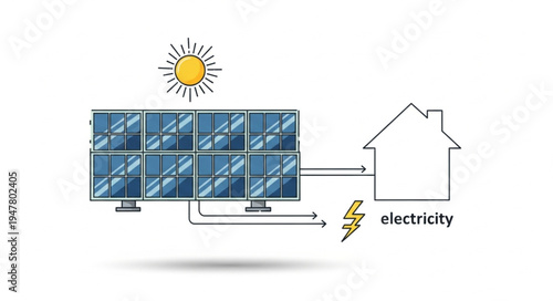 Solar Panels Generating Electricity.