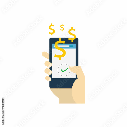 Mobile Security and Online Data Protection Illustration