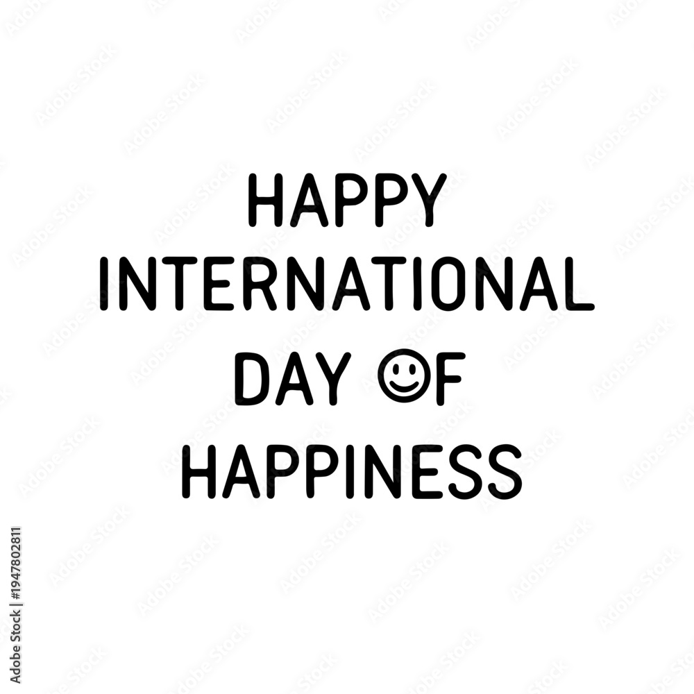 Obraz premium Happy International Day of Happiness Floral Frame Greeting Design