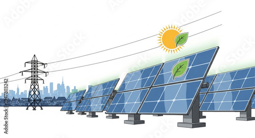 Solar panels on metal stands.