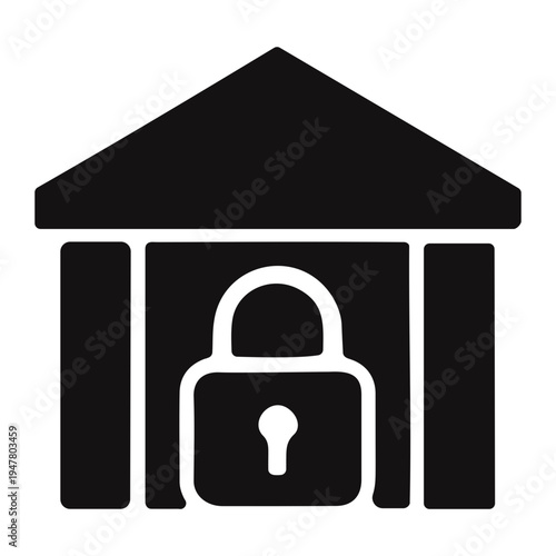 A secure building with a padlock on the front door is protected.