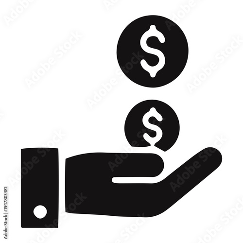 A hand holding two dollar coins in finance