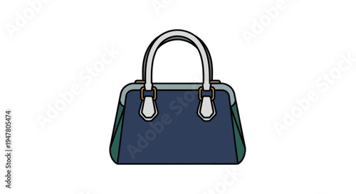 Dark blue ladies fashion handbag.