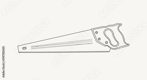 Old metal hand saw tool.