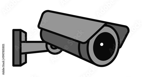 Security camera with lens and mount.