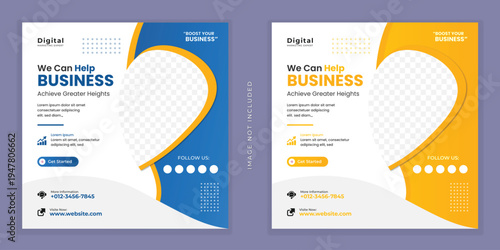 Digital Marketing Agency Corporate Business Square Instagram Social Media Flyer Template