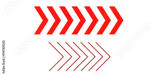 sideways Set . Linear signs collection. Arrow Design .four elements for your design.Striped direction. vector illustration