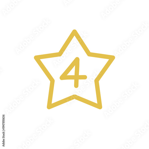 Gold star with number 