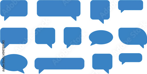 Collection of blue speech bubbles
Collection of blue and white chat bubbles on a black background message communication
