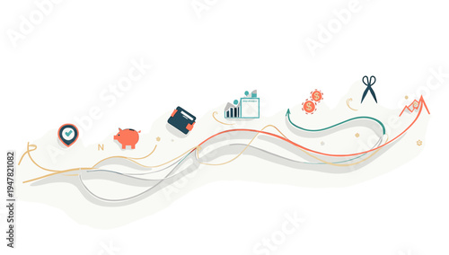 A minimalist illustration depicting a location pin on a winding road, evoking a sense of journey and destination. Ideal for travel blogs, navigation a