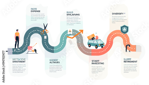This image conveys a sense of progress and overcoming challenges. Ideal for illustrating financial freedom, debt management, or achieving goals.  The 