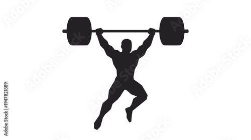 Strong weightlifter silhouette