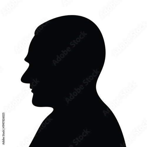 Atatürk Side View Profile Silhouette Isolated Illustration
