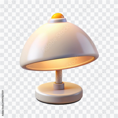3D White Lamp | Ambient Glow, Minimal Lighting Icon