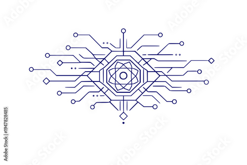 Abstract Circuit Network Pattern Geometric Technology Lines Vector Background