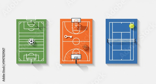 Overhead View of Soccer, Basketball, and Tennis Courts.
