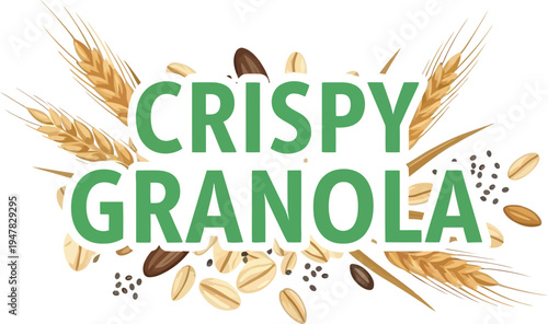 Crispy Granola Food Illustration Graphic