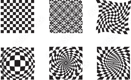 Black And White Optical Checkerboard Pattern Collection