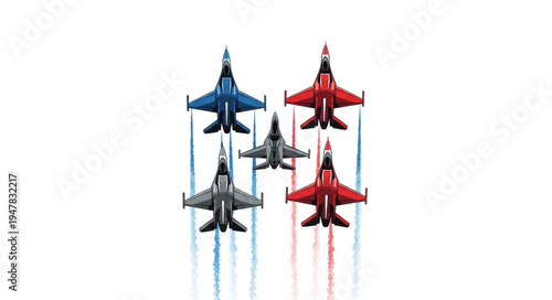 Toy Airplanes in Formation Flight.