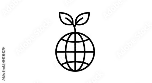 Global Eco-Friendly Growth and Sustainability Icon for a Healthy Planet