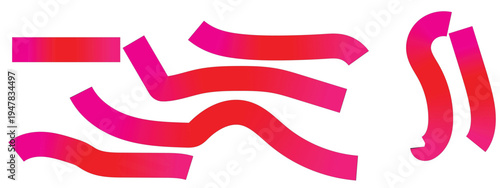 Abstract squiggly lines, Vibrant abstract gradient line with flowing pink to blue hues forming dynamic wavy curves. Modern minimalist background element perfect for posters,