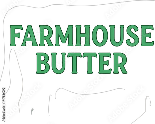 Farmhouse Butter Product Label Vector