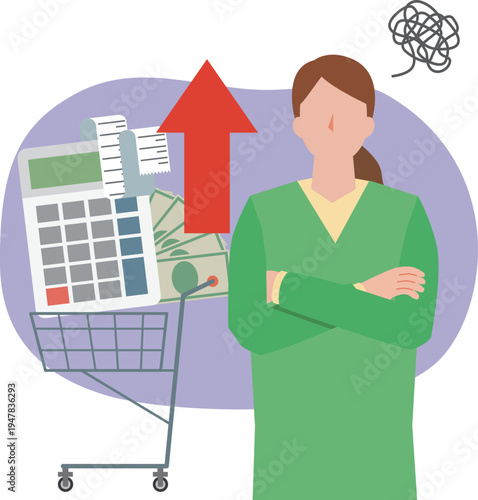 物価上昇に悩む女性