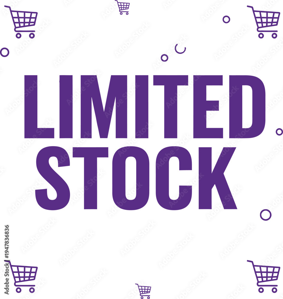 Fototapeta premium Limited Stock Promotional Graphic with Carts