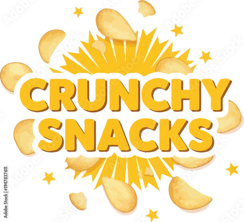 Crunchy Snacks Promotional Vector Design