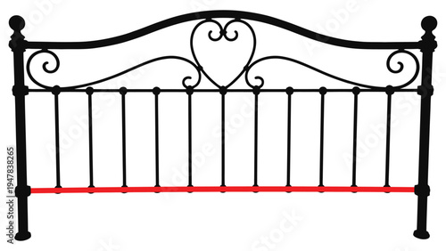 Wrought Iron Bed Frame Silhouette vector illustration